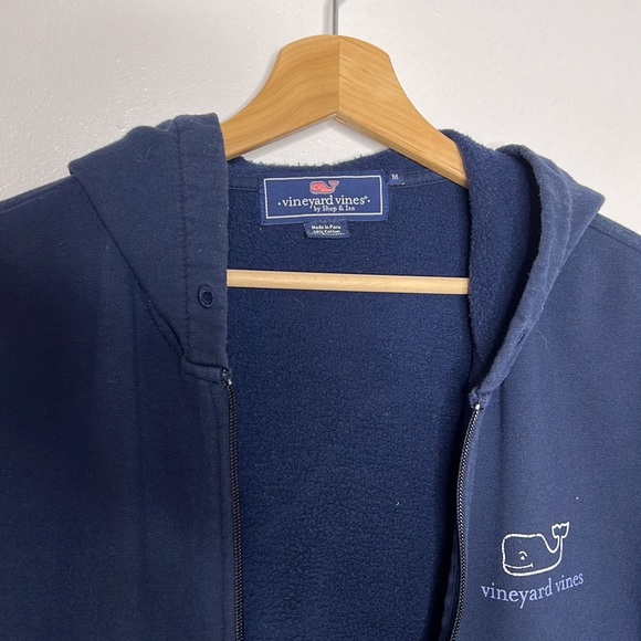 Vineyard Vines no navy blue zipper front whale hoodie - Picture 3 of 5